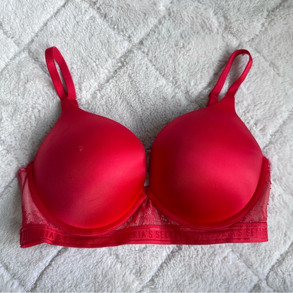 Victoria's Secret | Bright Cherry Bombshell Push Up Bra | Size 34C - Picture 2 of 11